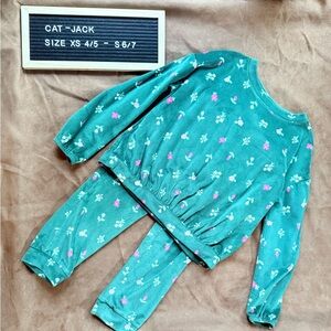 Cat & Jack Green Floral Lounge Suit